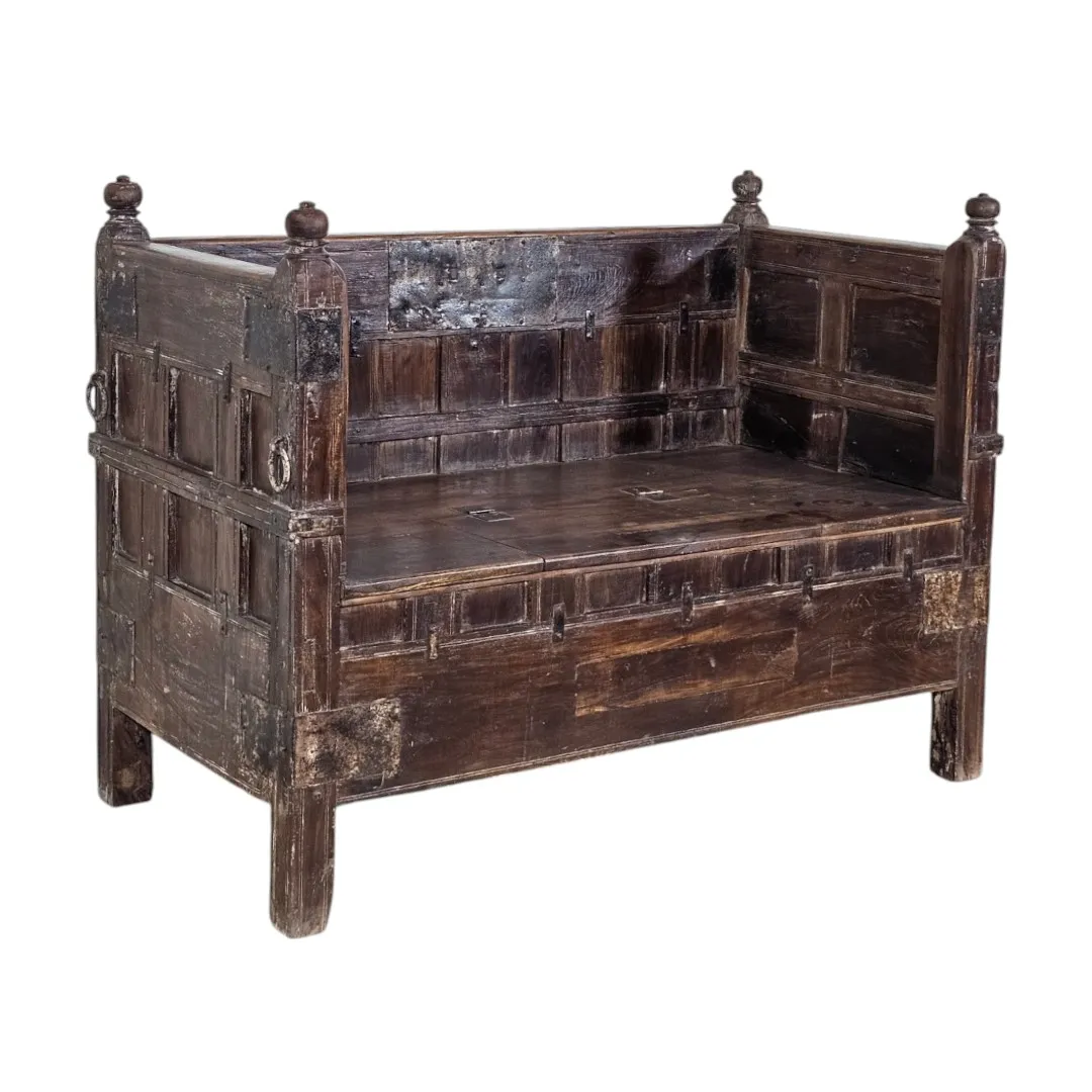 The Avadh Sovereign Trunk Settee Bench