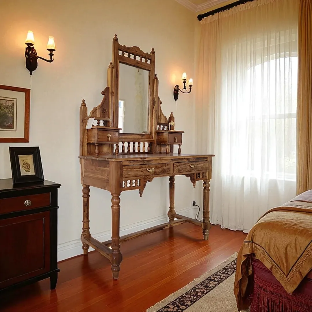 Al-Amira Hand-Carved Teak Vanity