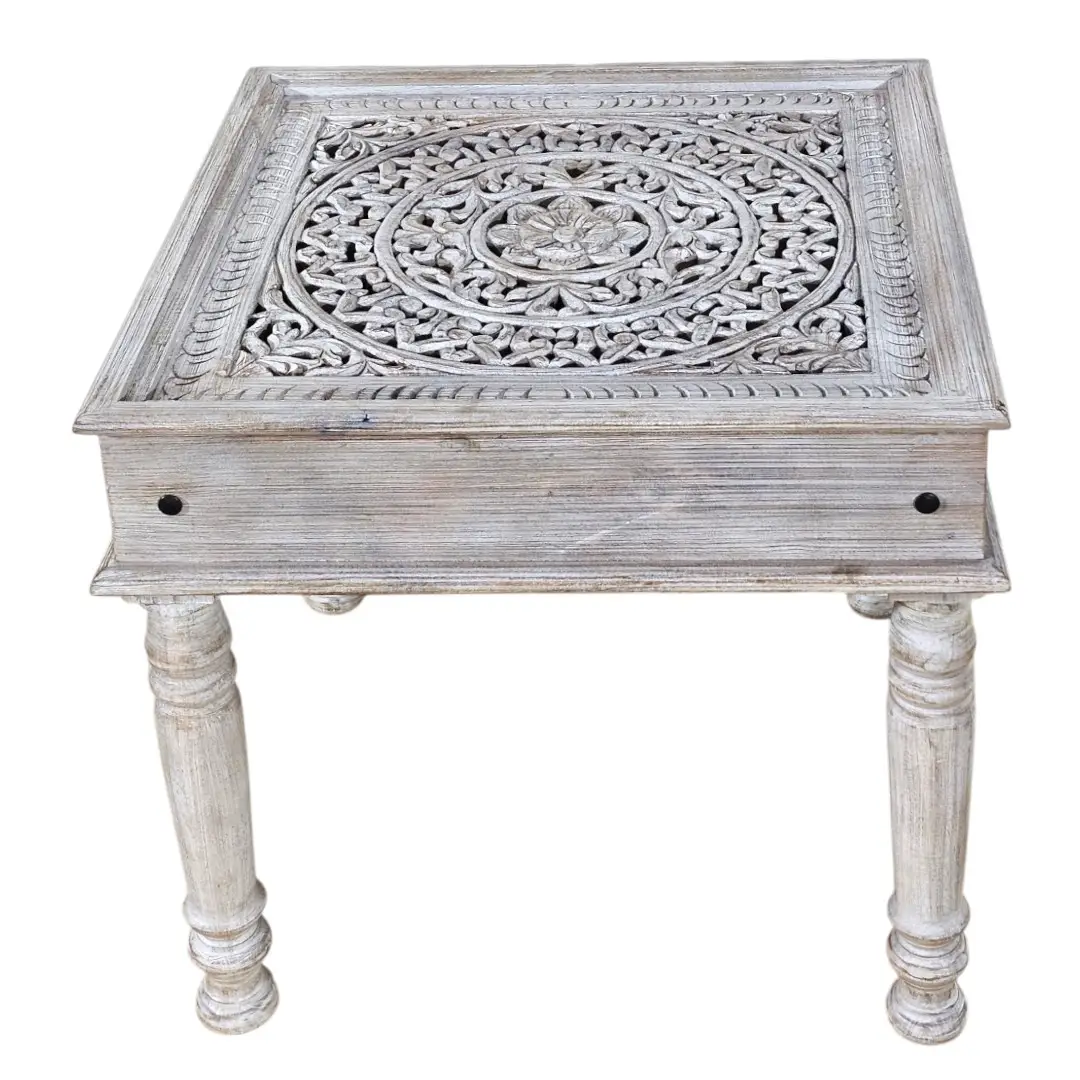The Mughal Mandala Glass Top Coffee Table