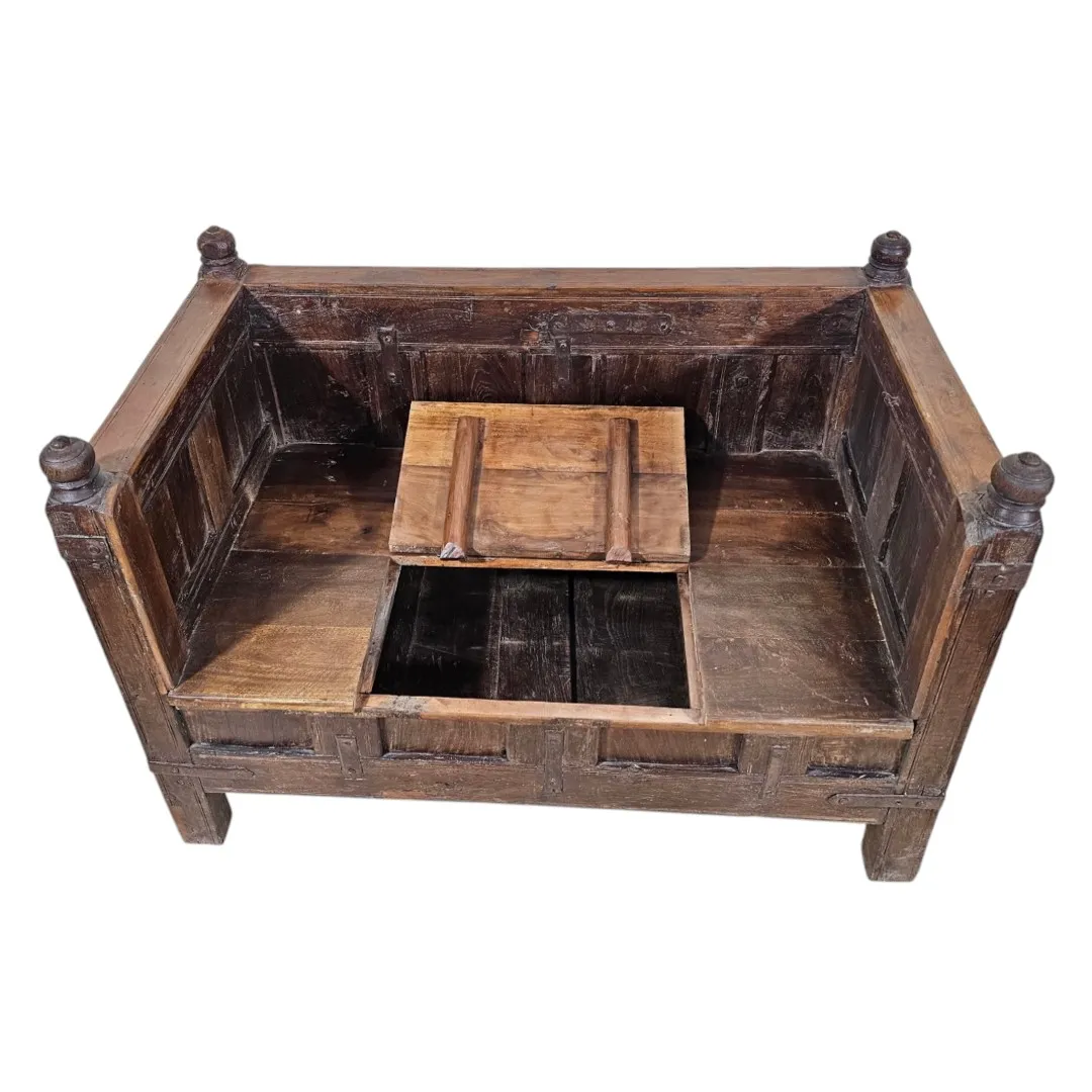 The Avadh Sovereign Trunk Settee Bench