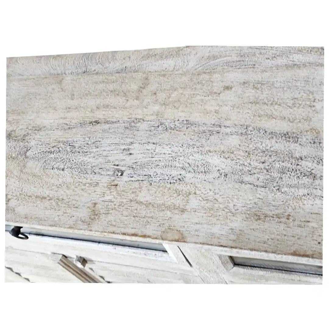 The Vetro Clarified Sandblasted Mango Wood Shutter Sideboard