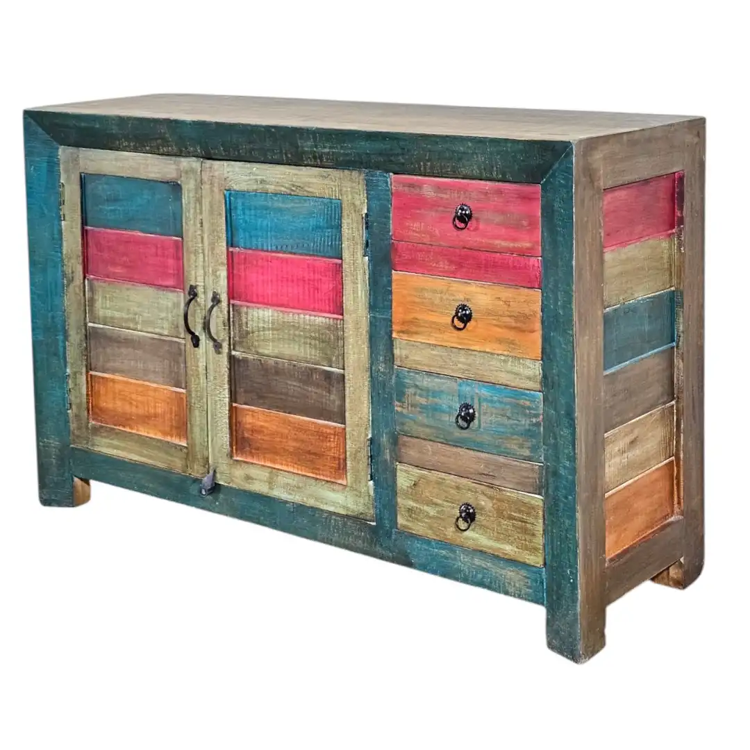 The Studio Louvred Color-Block Sideboard / بوفيه ستوديو الهندسي الملون