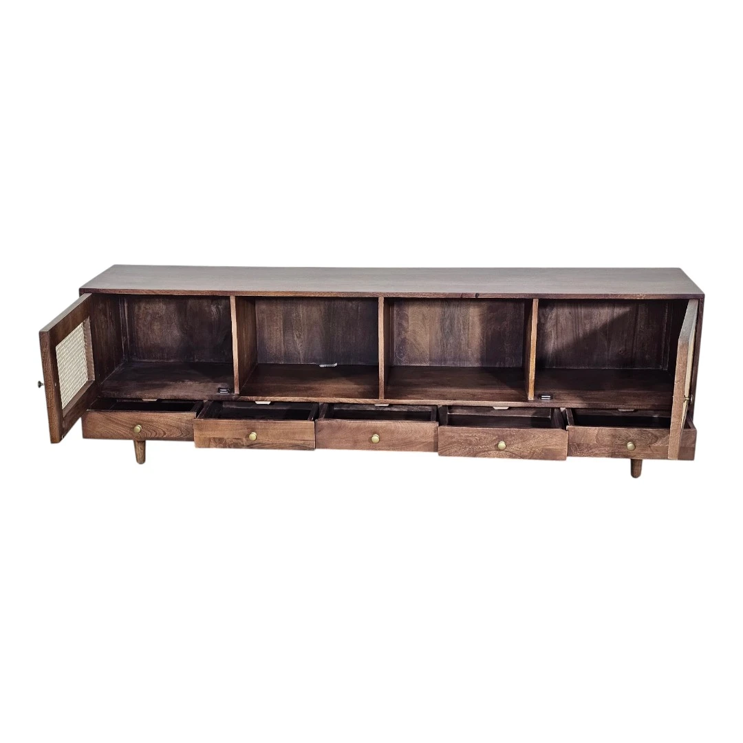 Rattan & Wood TV Unit