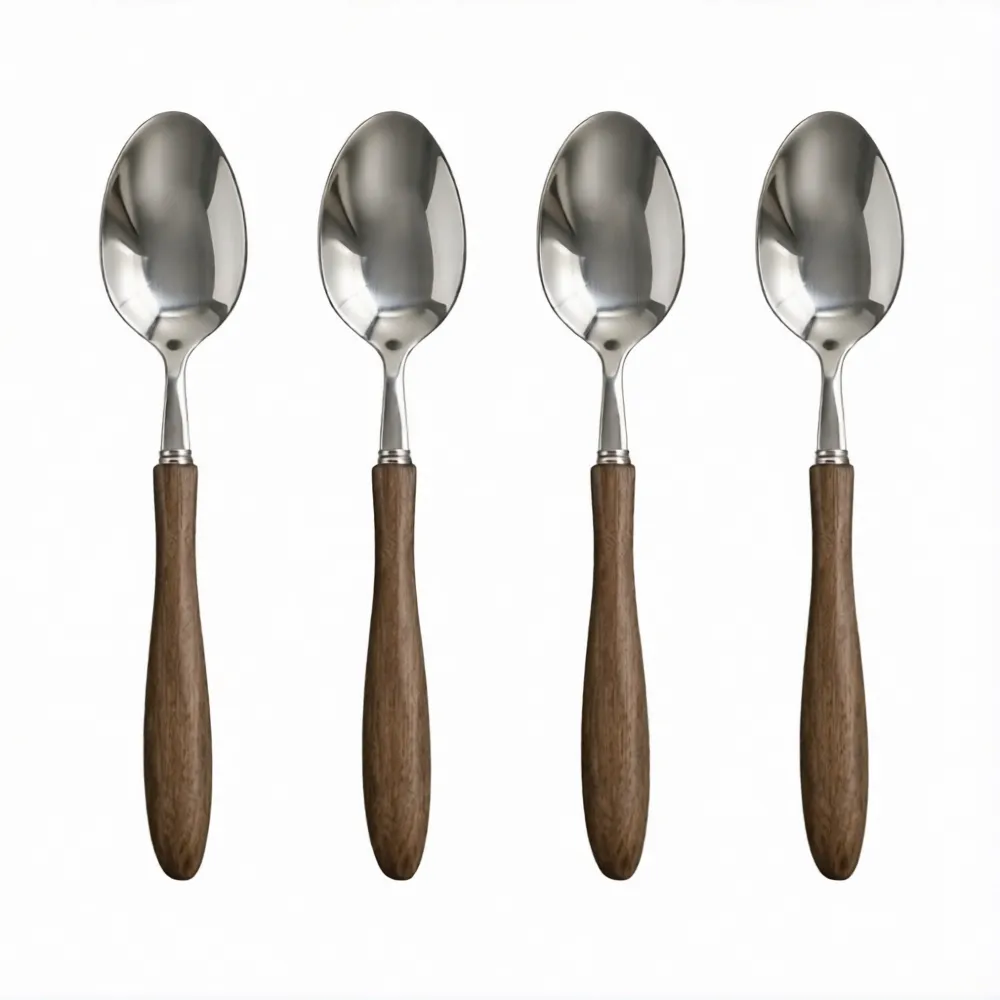 Wood-Handled Stainless Steel Tea Spoon