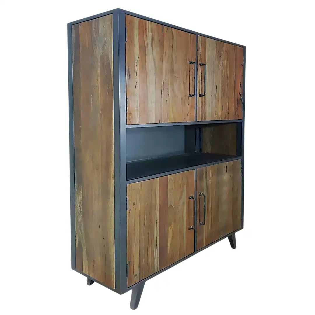 The Industrial Foundry Acacia & Iron Highboard
