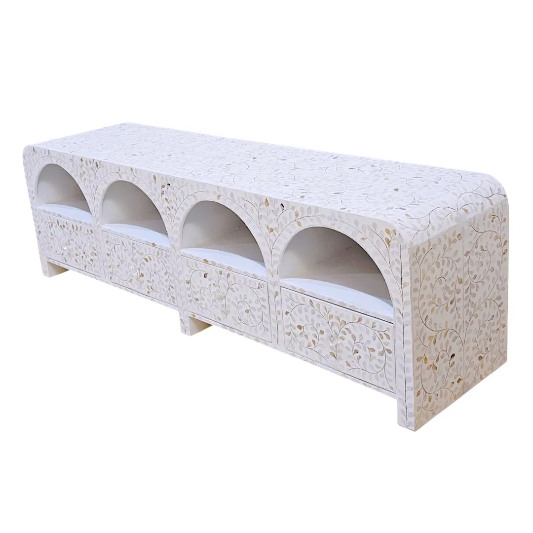 THE "SADAFA" ARCUATED PEARL TV SIDEBOARD