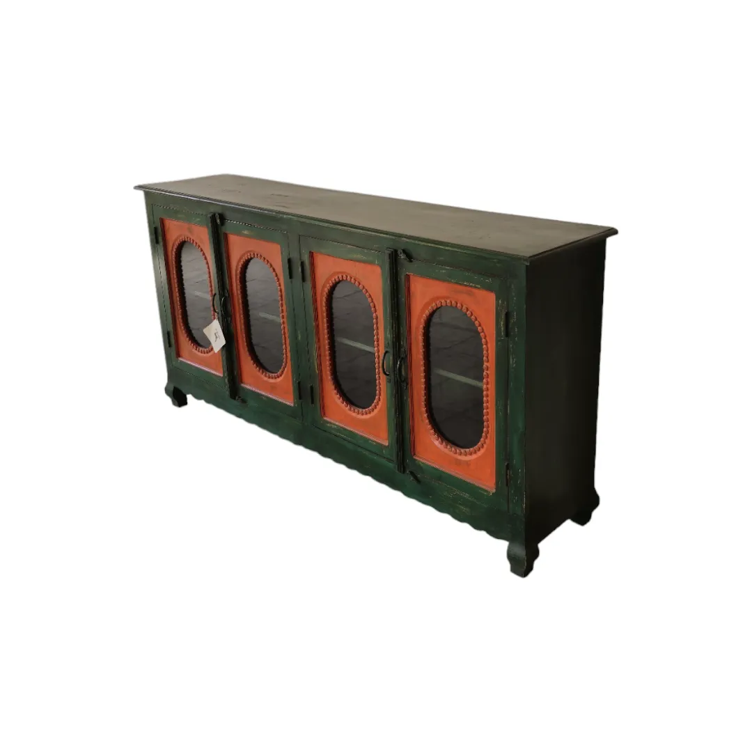 The Haft-Rang Naqsh 4-Door Glass Credenza