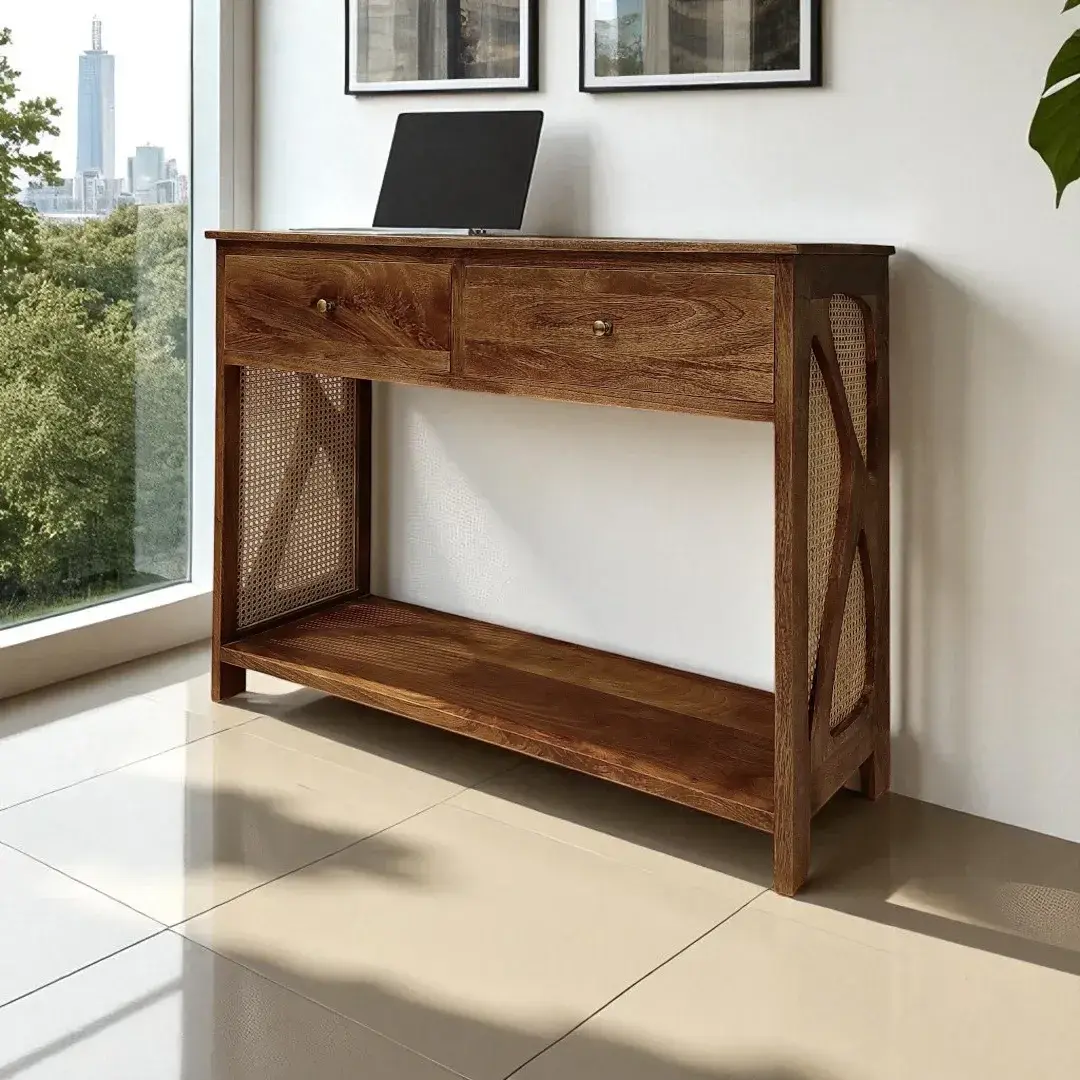 The Artisanal Cane & Timber Console