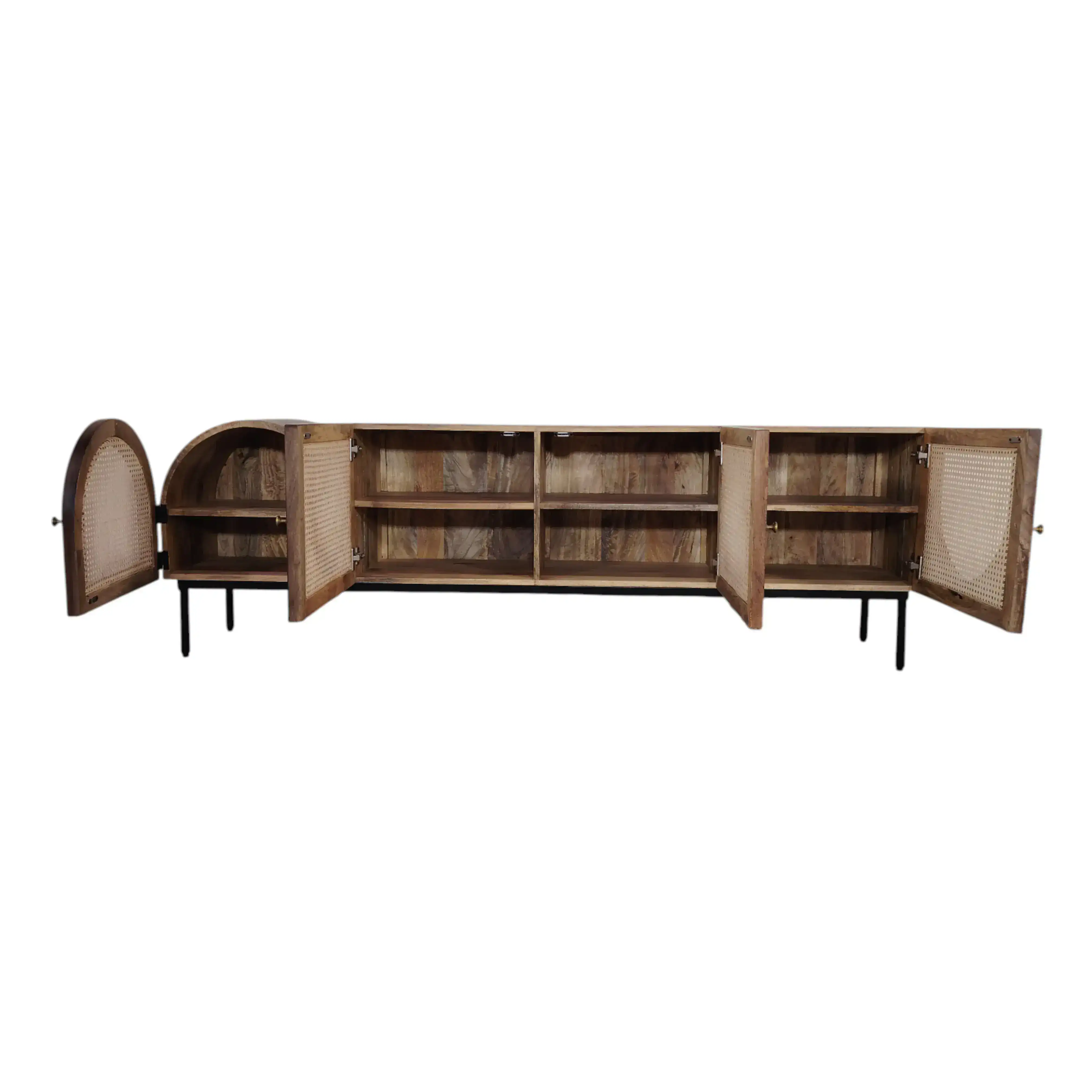 Rattan Door Media Unit – Brown/Natural