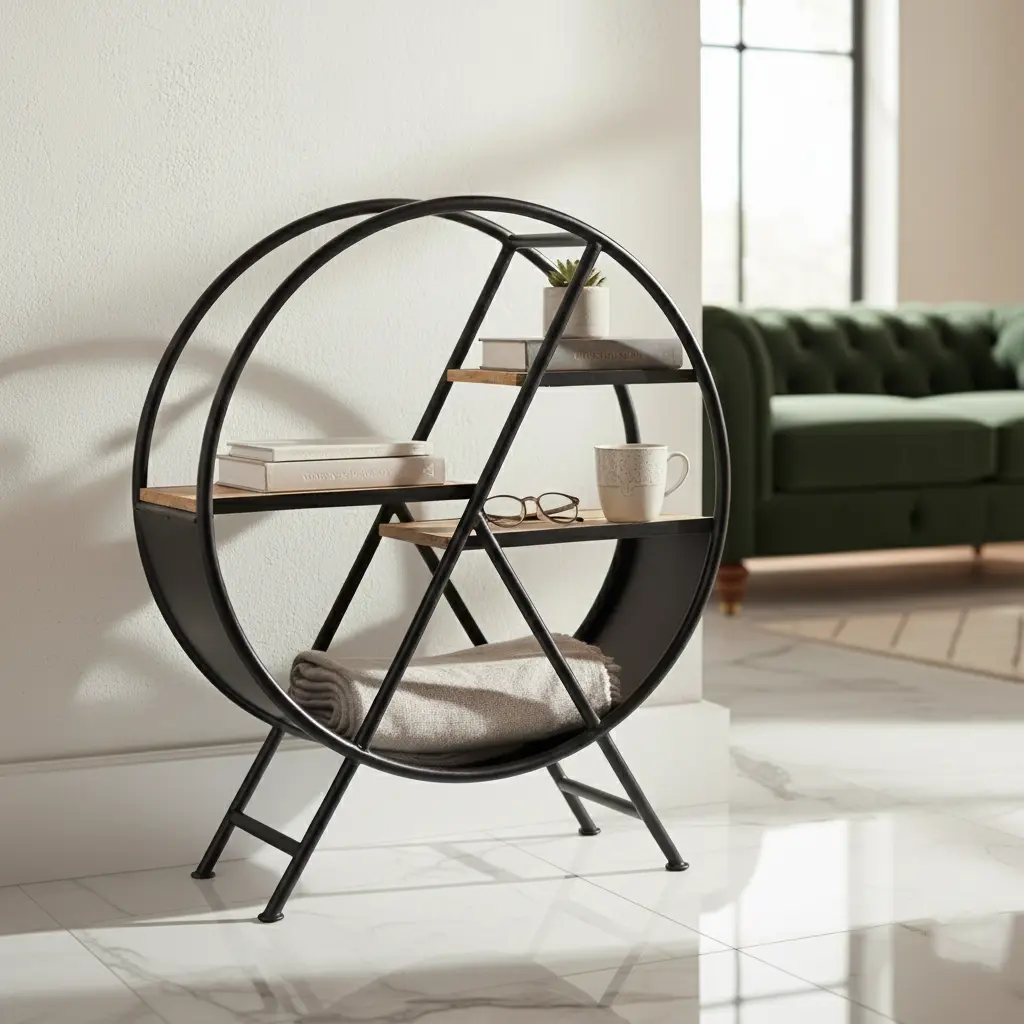 SMALL ROUND BOOKSHELF