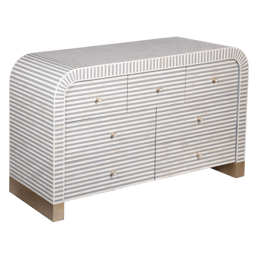 Coastal Stripe 7-Drawer Dresser