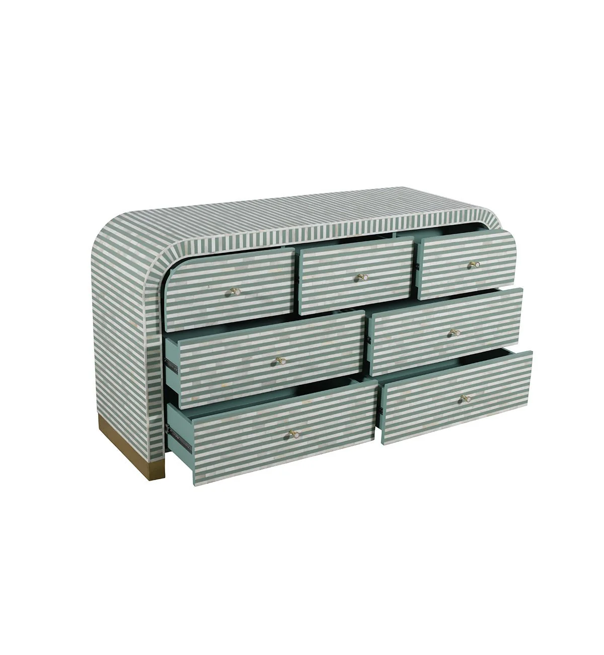 Coastal Stripe 7-Drawer Dresser