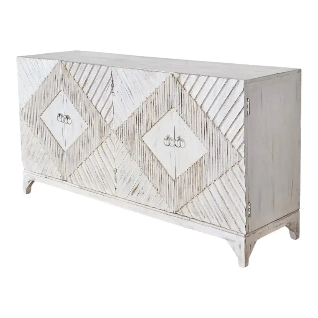 The Fortress Chevron Brutalist Sideboard