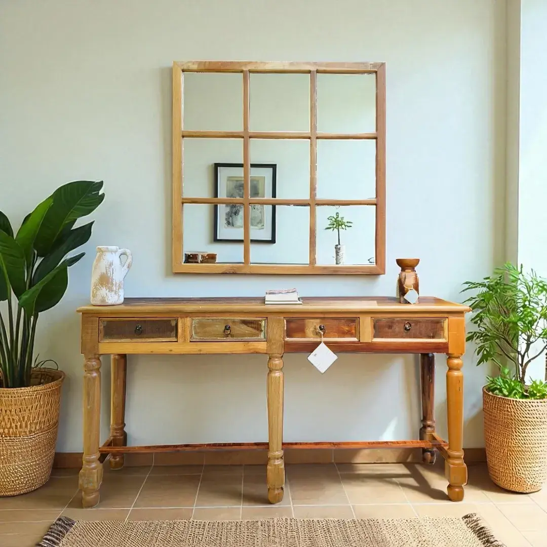 Rustic Charm Mango Wood Console