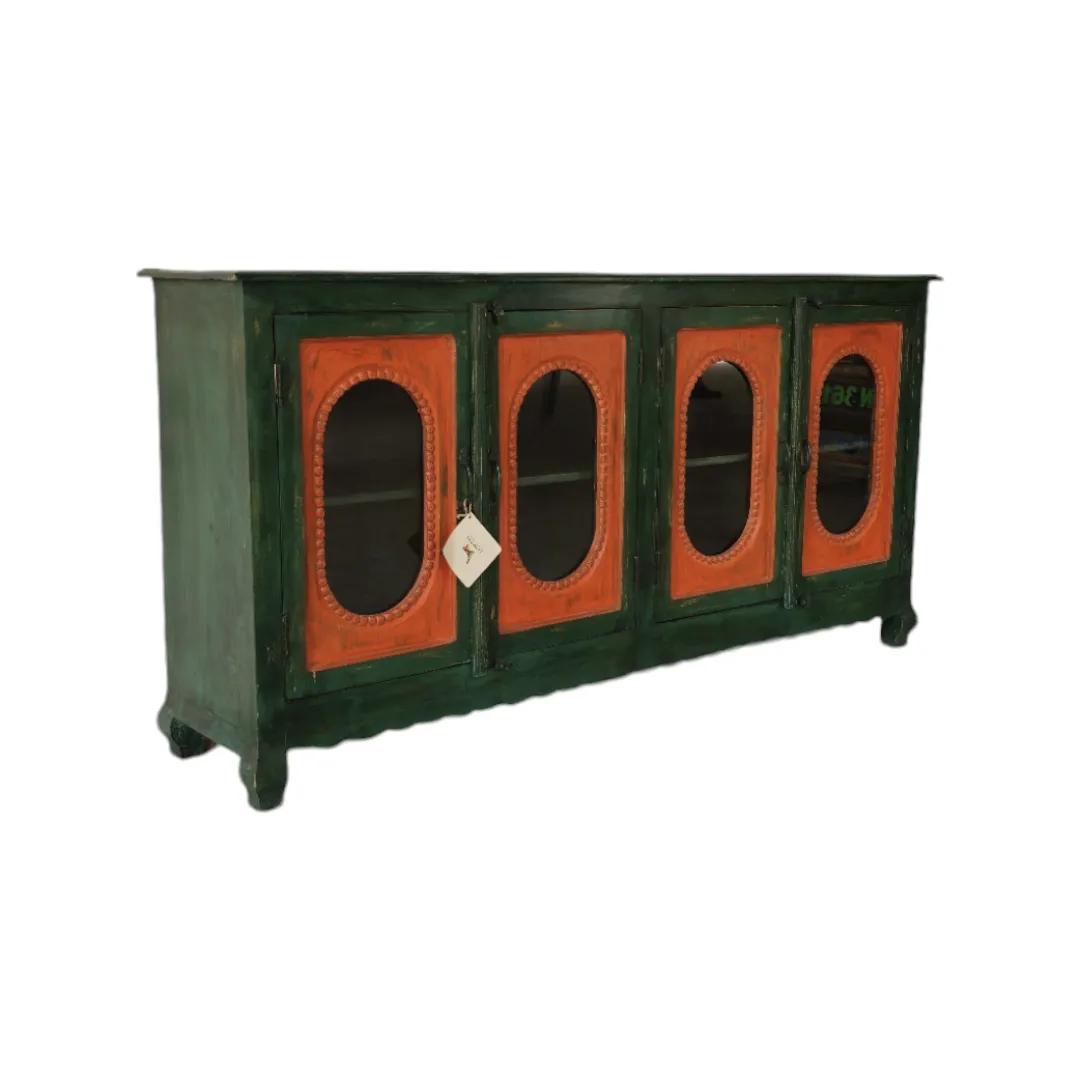 The Haft-Rang Naqsh 4-Door Glass Credenza